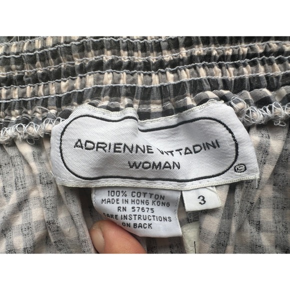Adrienne Vittadini Woman Gingham Button Front Midi Skirt Black White Cotton Sz 3 - Picture 3 of 8